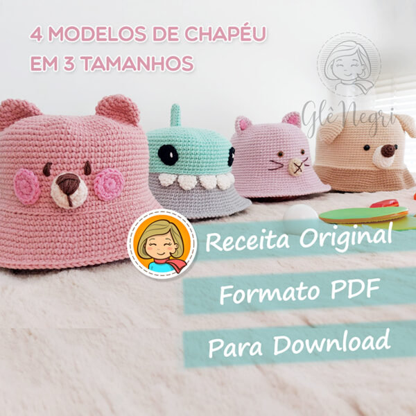 Receita Chapéu Amigurumi estilo pescador - Bucket Hat - Image 3
